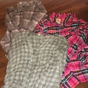 Bundle of three cute flannels!
